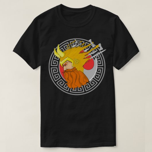 バイキングバイキングアックスノルウェーバイキングヘルメット Tシャツ (デザイン正面)