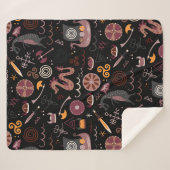 バイキングパターンシームレスデザイン図 シェルパブランケット (正面(横))