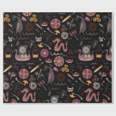 バイキングパターンシームレスデザイン図 ラッピングペーパー (フラット)