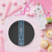 バイキングパターン青 ペーパープレート (パーティー)