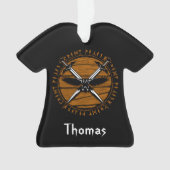 バイキングパーソナライズされたが剣と渡り鳥を渡った オーナメント (正面)