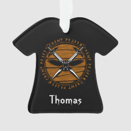 バイキングパーソナライズされたが剣と渡り鳥を渡った オーナメント