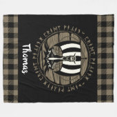 バイキングパーソナライズされたドラゴンロングシップRunesブラック フリースブランケット (正面(横))