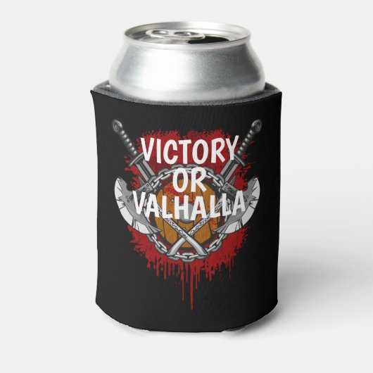 バイキングパーソナライズされた勝利またはヴァルハラのバトルクライ 缶クーラー (缶裏面)