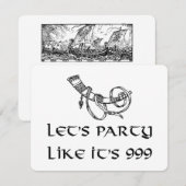 バイキングパーティーの招待状 招待状 (正面/裏面)