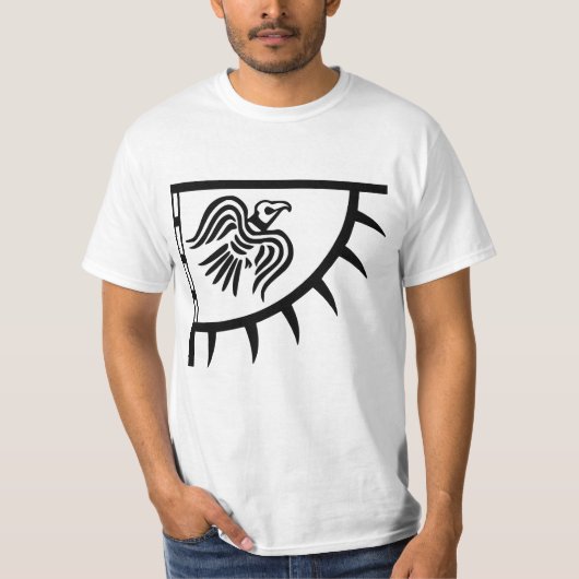 バイキングブラックレイヴン国旗のバナー Tシャツ (正面)