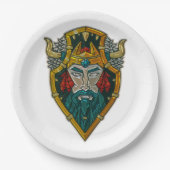 バイキングポートレートメタリックルック ペーパープレート (正面)