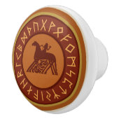 バイキングルーン、オジン、スリピニールイラストレーション セラミックノブ (右)