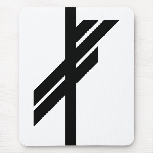 バイキングルーン – 運 – 黒 マウスパッド (正面)