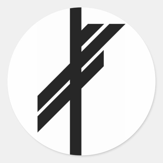 バイキングルーン – 運 – 黒 ラウンドシール (正面)