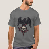 バイキングレイブンスカルティーメンズTシャツ Tシャツ (正面)