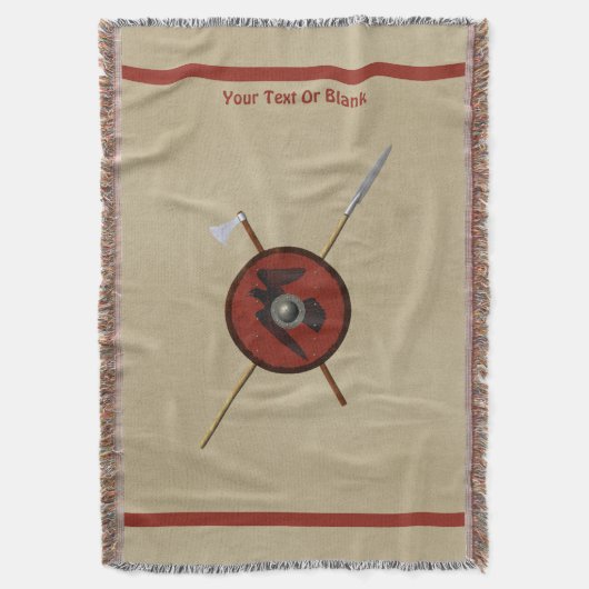 バイキングレイヴンシールド及び武器 スローブランケット (正面縦)