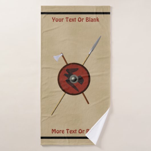 バイキングレイヴンシールド及び武器 バスタオルセット (バスタオル)