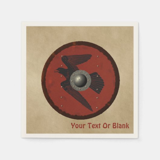 バイキングレイヴンシールド スタンダードカクテルナプキン (正面)