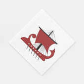 バイキングロングシップのシルエットドラカール船 スタンダードランチョンナプキン (角)