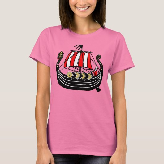 バイキングロングシップバイキング Tシャツ (正面)