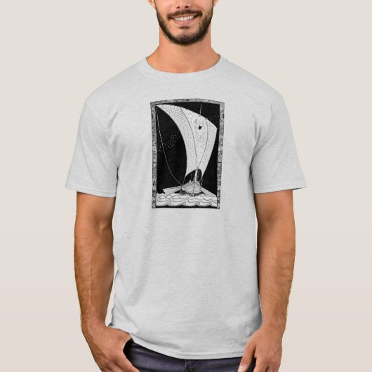 バイキングロングシップ帆船アットシー Tシャツ (正面)