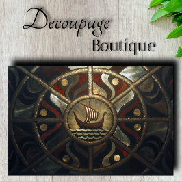 バイキングロングシップ・メダリオン・デクページ 薄葉紙