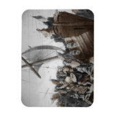 バイキングロングボートの嵐 マグネット (縦)