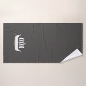 バイキングロングボートカスタム船の背景色 バスタオル (バスタオル)