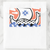 バイキングロングボート 長方形シール (バッグ)