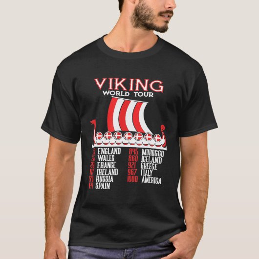 バイキングワールドツアーデンマークバイキング船長船Vik Tシャツ (正面)