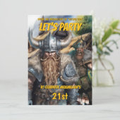 バイキング中世の北欧の戦士ファンタジー誕生日 招待状 (スタンド正面)