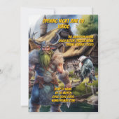 バイキング中世の北欧の戦士ファンタジー誕生日 招待状 (裏面)