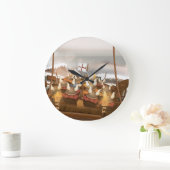 バイキング侵入艦隊 ラージ壁時計 (ホーム)