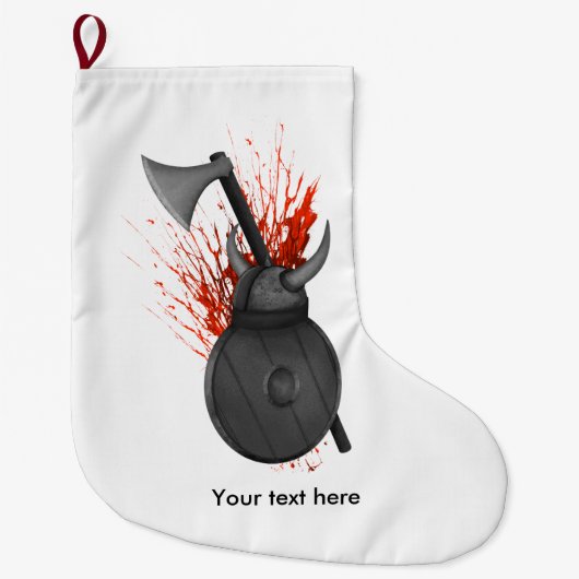 バイキング兵器及び血(ばちゃばちゃ)跳ねる ラージクリスマスストッキング (正面)