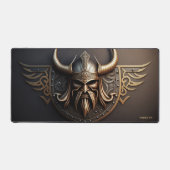 バイキング兵士の角付き銅ヘルメット3D デスクマット (正面)