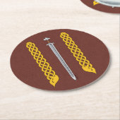 バイキング剣と平板 ラウンドペーパーコースター (アングル)