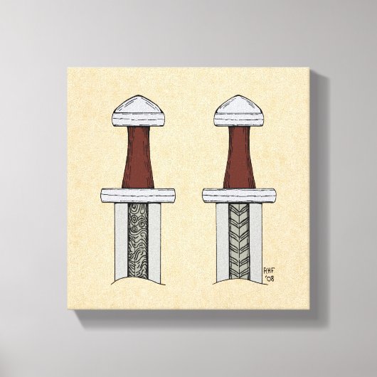 バイキング剣パターン溶接 キャンバスプリント (正面)