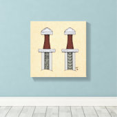 バイキング剣パターン溶接 キャンバスプリント (インサイチュ (ウッドフロア))