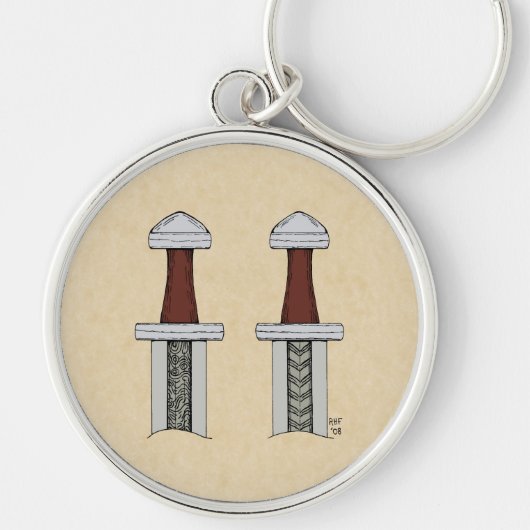 バイキング剣パターン溶接 キーホルダー (正面)