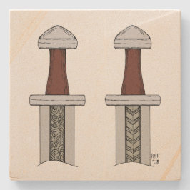 バイキング剣パターン溶接 ストーンコースター