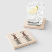 バイキング剣パターン溶接 ストーンコースター (横)