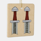 バイキング剣パターン溶接 セラミックオーナメント (右)