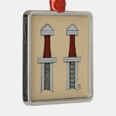 バイキング剣パターン溶接 メタルオーナメント (右)