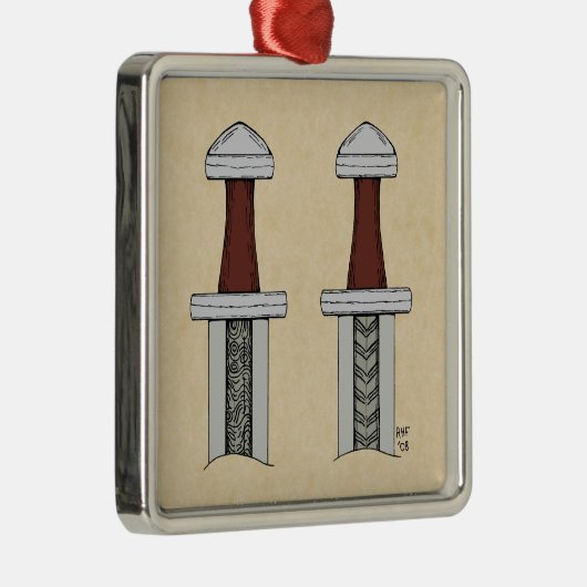 バイキング剣パターン溶接 メタルオーナメント (右)