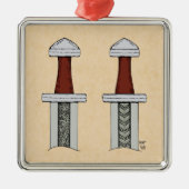 バイキング剣パターン溶接 メタルオーナメント (正面)