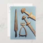 バイキング剣、スターラップ及びスピアヘッド ポストカード (正面/裏面)