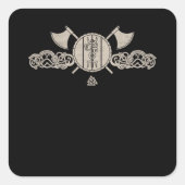 バイキング北欧オーナメントズアックスシールドアサトル スクエアシール (正面)