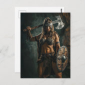 バイキング女性の強さとエレガンス ポストカード (正面/裏面)