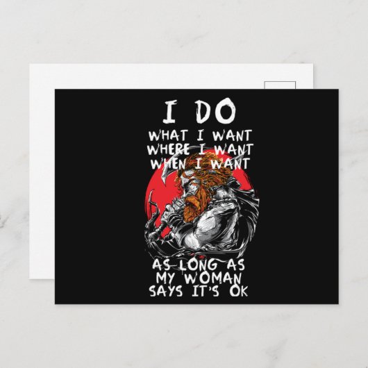 バイキング女性北瀬神話の戦士ノルウェーギフト ポストカード (正面/裏面)