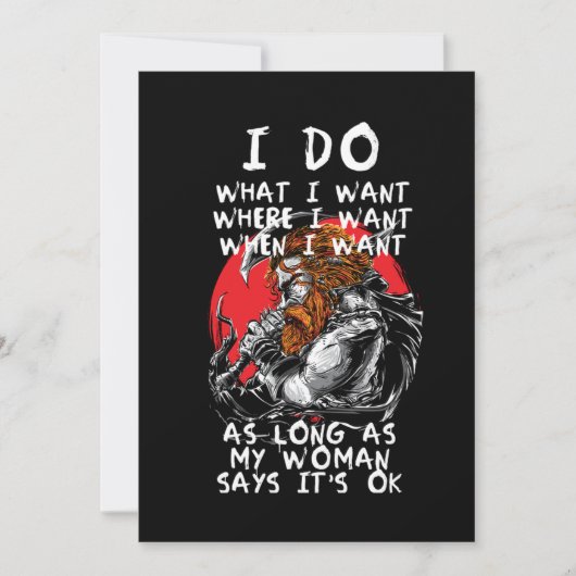 バイキング女性北瀬神話の戦士ノルウェーギフト 招待状 (正面)