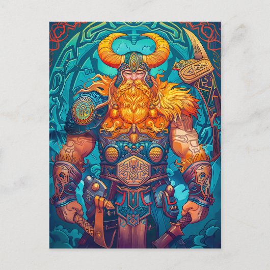 バイキング戦士アックスノーセ神話漫画 ポストカード (正面)