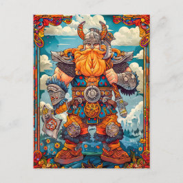 バイキング戦士アックスノーセ神話漫画 ポストカード