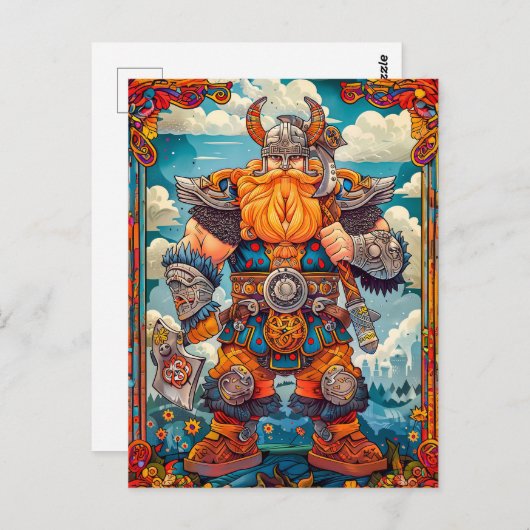 バイキング戦士アックスノーセ神話漫画 ポストカード (正面/裏面)