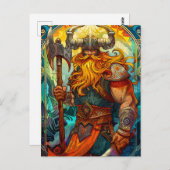 バイキング戦士アックスノーセ神話漫画 ポストカード (正面/裏面)